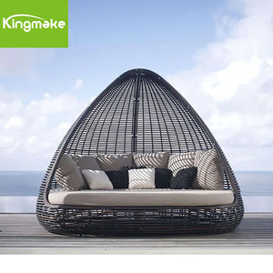 The Outdoor Living Set Muebles Jardín Cama solar Muebles tejidos de ratán Daybed de mimbre con cojín - Product Image 2