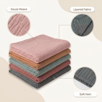 Couverture d'emmaillotage en mousseline de coton biologique respirante, couleur unie, pour nouveau-né