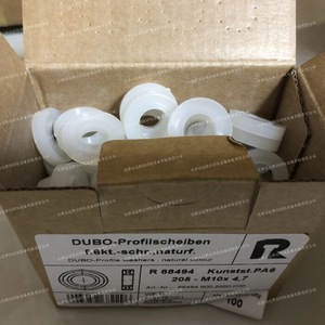 Dubo Nylon <b>Flat</b> Washer M10 White Plain Finish For M10 <b>Screw</b> - Product Image 3