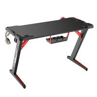 Bureau de jeu en ébène noir Rgb, Table de jeu Led de course Pc électronique de bureau Teble