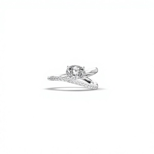 Wholesale 14K Gold 1.40 CTW Oval Cut Lab Grown Diamond Bypass Engagement Ring Micro Pave Crossover <b>Bridal</b> Ring - Product Image 1