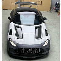 Capot en fibre de carbone sèche pour Mercedes AMG GTS C190, style Black Series, capot moteur