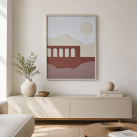 Art Deco House in Dune Rectangle Wall Art (LK-25167) - Décoration murale en MDF pour salon