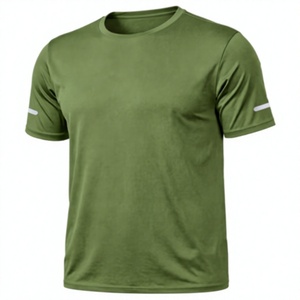 Lightweight Reflective Strip Polyester Quick Dry Athletic t Shirts Polyester <b>Mesh</b> Sport <b>Top</b> Running T-shirt - Product Image 1