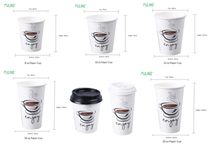 Vasos de Papel Desechables para Llevar de Fábrica FULING, Vasos de Papel Ecológicos y Económicos de 4 oz, 8 oz, 10 oz, 12 oz, 16 oz, 20 oz - Product Image 4