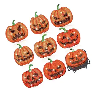 halloween danksagung dekor diy strass malerei untersetzer halloween-dekoration mit besonderer dankeschön-karte kundenspezifischer service
