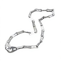 Collier minimaliste en acier inoxydable à motif squelette, style français, pour femme, design de niche, pièce maîtresse, chaîne