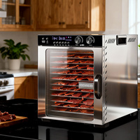 Digitale 12-bakjes roestvrijstalen 304 1100W voedseldroger/vleesdroger voor het maken van beef jerky en biltong, voor thuis- en professioneel gebruik