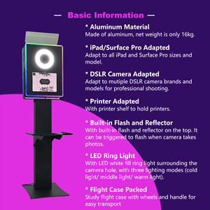 Coque de cabine Photo DSLR Portable pour iPad 11/13 pouces et Surface Pro 12.3/13 pouces boîtier en aluminium caméra Compatible cabine de <span class=keywords><strong>Selfie</strong></span> - Product Image 5