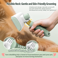 Brosse lissante autonettoyante à longues aiguilles en acier inoxydable, peigne professionnel pour toilettage des animaux, pour sous-四rêches épais et nids de poussière
