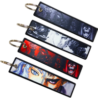 Étiquette de jet personnalisée broderie impression étiquette de vol personnalisée Anime Al Por Mayor Porte Cle Brode Anime Jet Tags porte-clés