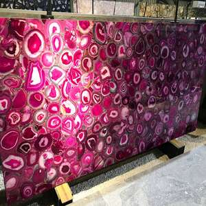 GOLDTOP Modern Design Translucent Natural Stone Big Slab Luxury Polished Pink Agate Semi Precious for Hotels & Villas - Product Image 1