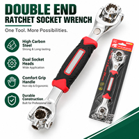 Clé à douille à cliquet multifonction 8-en-1 à double extrémité, rotative à 360 degrés, de 8 à 21 mm, pour réparation automobile et plomberie, usine OEM ODM