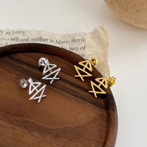 Ruitai S925 Sterling <b>Silver</b> Geometric <b>Stud</b> Earrings For Women Everyday Wear - Product Image 2
