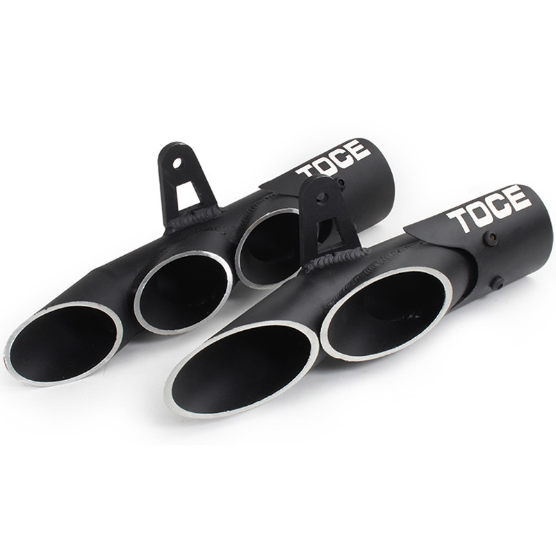 XQEP-110 дымчатое лобовое стекло для мотоцикла/три отверстия модифицированный выхлоп труба универсальный мотоцикл из нержавеющей стали выхлопной мотоциклетные escape производственного цикла
