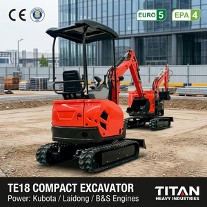 <span class=keywords><strong>Mini</strong></span>-excavatrice sur chenilles multifonction TITAN TE18 de 1,8 tonne avec attache rapide, accessoires de tarière et de <span class=keywords><strong>godet</strong></span> - Product Image 2