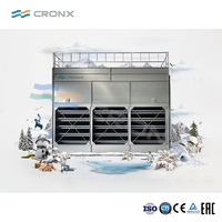 Tour de refroidissement à flux croisé fermé avec coque en plaques de magnésium-aluminium-zinc et buses de pulvérisation pour l'industrie chimique et pétrochimique
