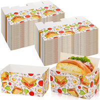 Boîtes en papier jetables pour sandwichs / Mini-boîtes à burgers, plateaux à pain pour frites