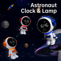 Jam bahan ABS Digital dengan lampu malam Mini, Alarm samping tempat tidur dan indikator suhu untuk dekorasi rumah anak-anak