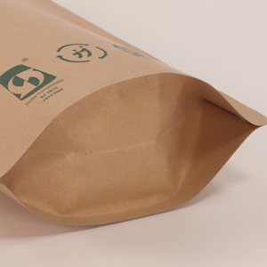 Có thể phân hủy sinh học giấy Kraft nâu đứng lên doypack túi dây kéo van hàng rào cao thực phẩm snack túi Đậu - Product Image 4