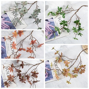 CallaFloral Fleur Artificielle Hawaïenne Feuille de Dragon Doré Eucalyptus Branche Unique Gris Orange Vert Café Vert Automne Décoration Maison - Product Image 3
