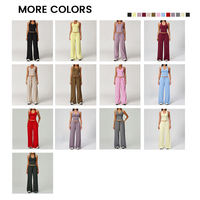 Ensemble 2 pièces de vêtements de sport personnalisés pour femmes : débardeur T-Line et pantalon ample à cordon de serrage, séchage rapide, pour le tennis, la course, la gym et le yoga