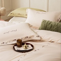 YCSP Ensemble de Literie de Luxe 4 Pièces en Gros, Couleur Rose Pêche Glacée, 100% Coton Supérieur à Fibres Longues, Drap de Lit Doux, Housse de Couette et Taies d'Oreiller