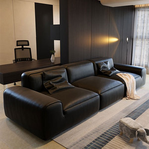 Mobili moderni divano componibile in pelle nera di vacchetta italiana set <span class=keywords><strong>casa</strong></span> di lusso e <span class=keywords><strong>casa</strong></span> divano a 3 posti divani da soggiorno - Product Image 2