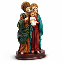 Statue de la Sainte Famille en résine, figurine catholique Jésus Marie Joseph, peinte à la main, scène de la Nativité, décoration chrétienne pour la maison et l'église, cadeau