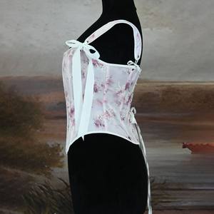 2025 nouvelles dames <span class=keywords><strong>petit</strong></span> Floral Fishbone Corset Satin Spandex motif 3D <span class=keywords><strong>haut</strong></span> sans couture Corset <span class=keywords><strong>Bustier</strong></span> dos cravates tailles 3XL respirant - Product Image 3