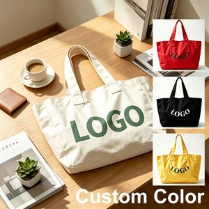 Sac fourre-tout en toile écologique grande capacité avec bandoulière unique, design de logo personnalisé pour les courses quotidiennes et l'utilisation en extérieur - Product Image 3