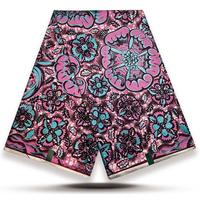 Tela africana estampada con polvo de cera dorada, tela de algodón Ankara Wax de 6 yardas para el día de Navidad, Grand Pagne Africain