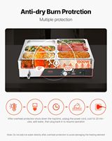 Bain-Marie Gewerblicher Speisenwärmer 1500W 6-Behälter Edelstahl Dampf-Vitrine für Buffet Restaurant Catering