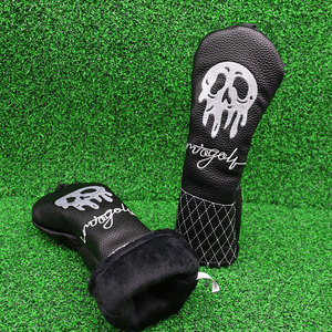 3 pcs/सेट खोपड़ी के लिए गोल्फ हेडकवर क्लब हेड कवर के लिए ड्राइवर/3 लकड़ी/हाइब्रिड पु चमड़े के गोल्फ क्लब कवर - Product Image 2