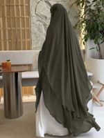Voile long en mousseline de soie double couche pour femme, idéal pour le quotidien et la prière, respirant et doux, parfait pour l'Abaya