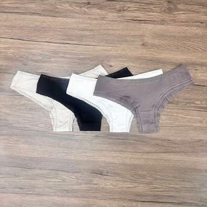 Culottes pour jeunes femmes à taille basse, respirantes, avec bordure en dentelle douce et finition lettrée, coupe mi-hanche - Product Image 4