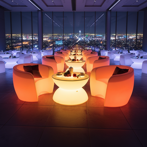 <span class=keywords><strong>Muebles</strong></span> de Bar Modernos de Plástico, Juego de Mesa y Sillas LED Luminosas para Hotel, Discoteca, Jardín, Eventos al Aire Libre - Product Image 5