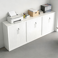 Armoire de bureau à porte enroulable en acier, grande capacité, verrouillable, pour dossiers, armoire commerciale épaissie avec porte enroulable et système de verrouillage