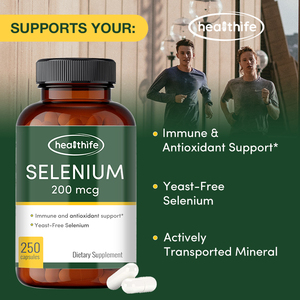 Capsules <span class=keywords><strong>de</strong></span> sélénium glycinate complexe Healthife, grande capacité, 250 capsules, fabricant <span class=keywords><strong>de</strong></span> compléments alimentaires en marque privée OEM, approvisionnement en vrac - Product Image 4