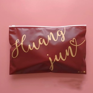 Biodegradable Custom Logo Frosted Zipper Bag Eco Friendly Plastic Packaging for Clothing Swimwear Apparel Matte Resealable - Product Image 1