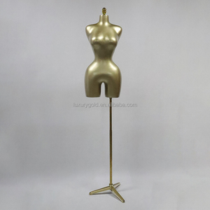 Mannequin femme Guangzhou en fibre de verre, taille M L, finition or mat, avec hanches et poitrine généreuses, demi-corps, pour vitrine - Product Image 6