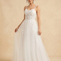 Robe de mariée pour la mariée, robe de bal en dentelle avec appliques, sans manches, robe de mariée personnalisée en satin ivoire pour cérémonie religieuse
