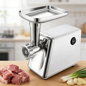Broyeur à viande électrique commercial haute vitesse 800W avec 3 lames croisées pour la préparation de saucisses et de viande fraîche - Product Image 5