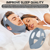 Mentonnière portative réutilisable respirante anti-ronflement avec Velcro réglable pour dormir confortable