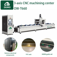 Centre d'usinage CNC robuste OUWO avec changeur d'outils automatique à 6 postes pour l'industrie des fenêtres et des murs rideaux