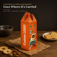 Boîte de transport alimentaire et de collations en carton ondulé avec logo personnalisé ODM, poignée intégrée, disponible en quatre coloris et pour commande en gros