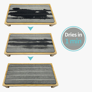 Plié Séchage Évier Caddy Tapis Bambou Rack Conception Diatomite Pierre avec Jambes Antidérapantes Multifonctionnel pour Cuisine Compter L'eau - Product Image 3