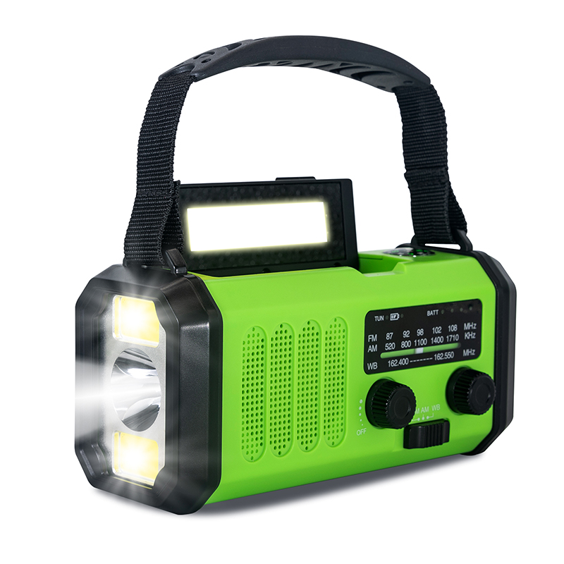 Аварийный радиоприемник с рукояткой, самозаряжаемый AM/FM-радиоприемник с солнечной батареей для выживания, Аварийная сигнализация, заводное радио
