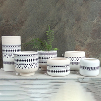 Pots de fleurs d'intérieur en grès, motif minimaliste moderne, personnalisés et émaillés, pour succulentes, décoration de jardin et maison, vente en gros