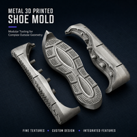 Service d'impression 3D SLM/DMLS en acier inoxydable 316L résistant à la corrosion, insert de moule à tolérance de précision pour injection de semelles extérieures en PU